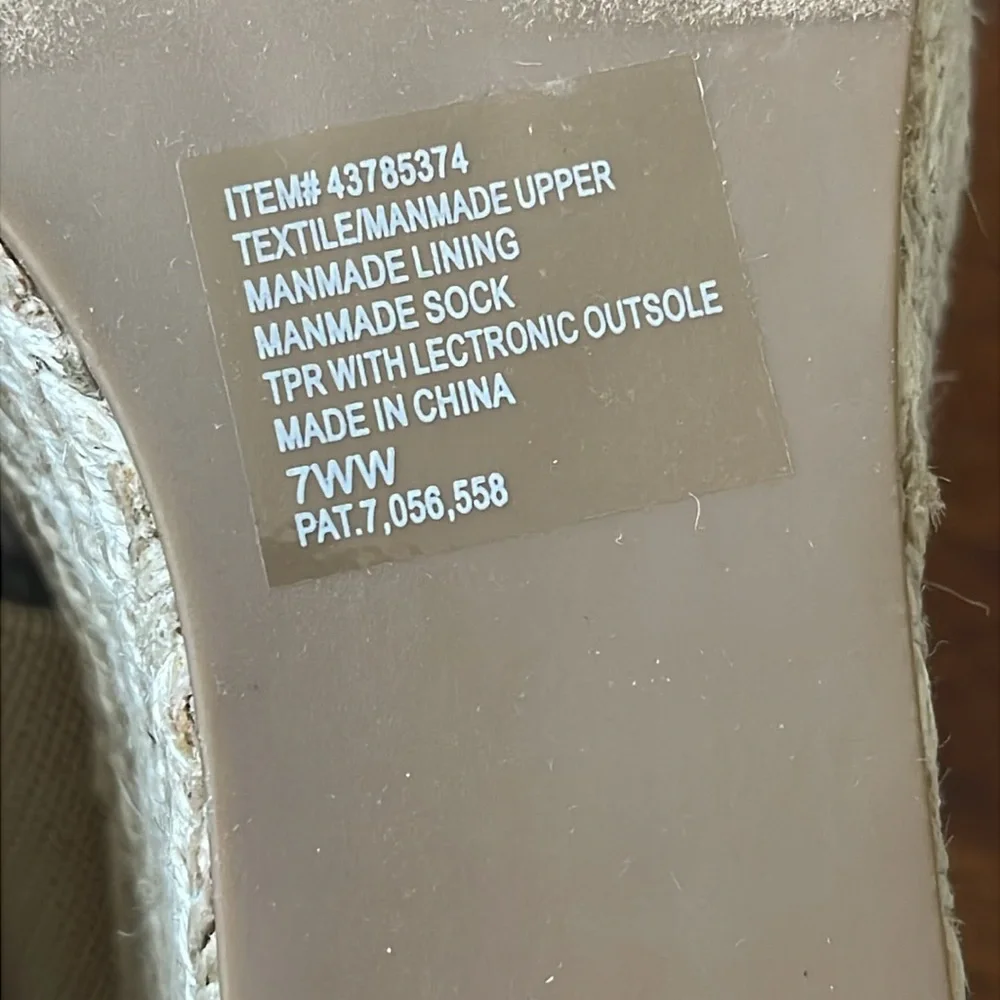 Torrid Beige Cross-Strap wedge Sandals. Size 7 wide